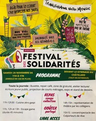Festival des Solidarités ce samedi 20 novembre de 11h à 17h  dans les jardins de la maison du Parc au Châtelard.